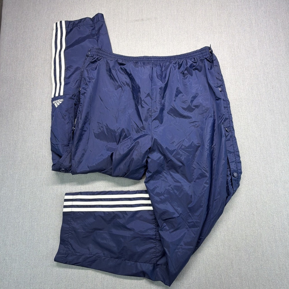 Vintage 90s‎ Adidas Baggy Track Pants Medium Blue Wide Leg Breakaway 1999